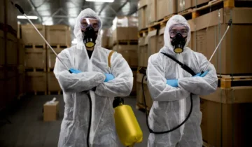 une équipe d'une entreprise de dératisation